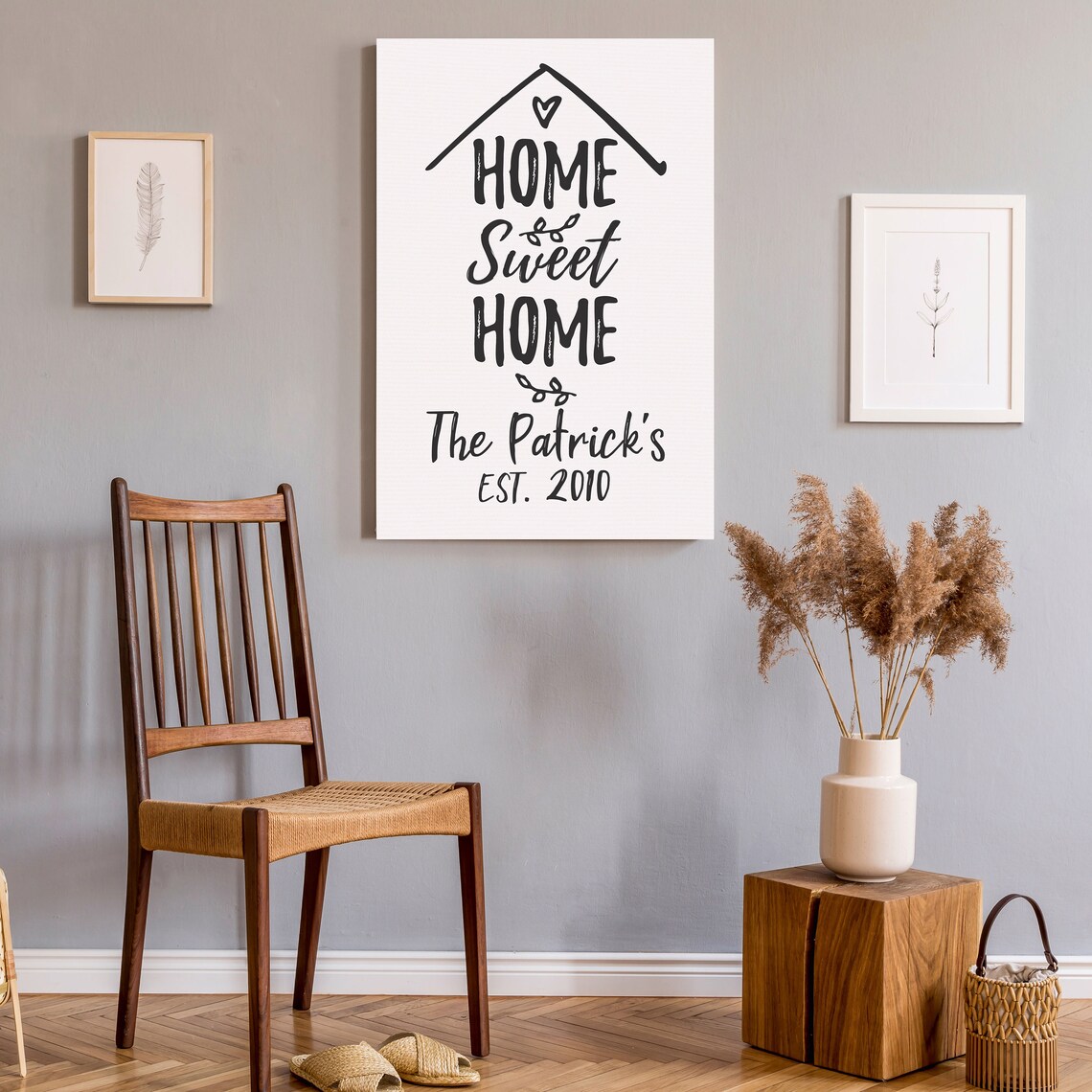 Home Sweet Home Custom Family Name Sign Farmhouse Wall Art Decor - Image 3