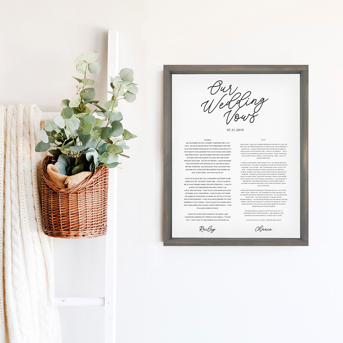 Our Wedding Vows Date Custom Anniversary Gift - Image 3