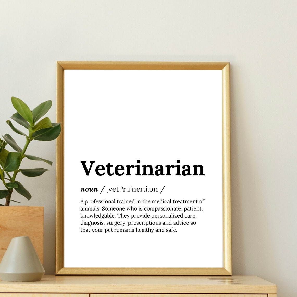 Veterinarian Definition Meaning Dictionary Serif Typography Poster - Image 3