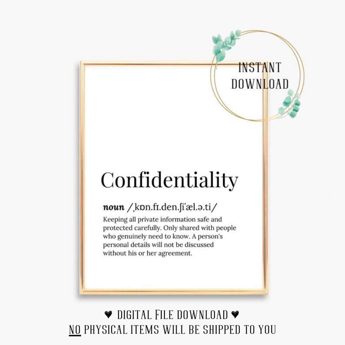 Confidentiality Definition Private Information Protection Poster