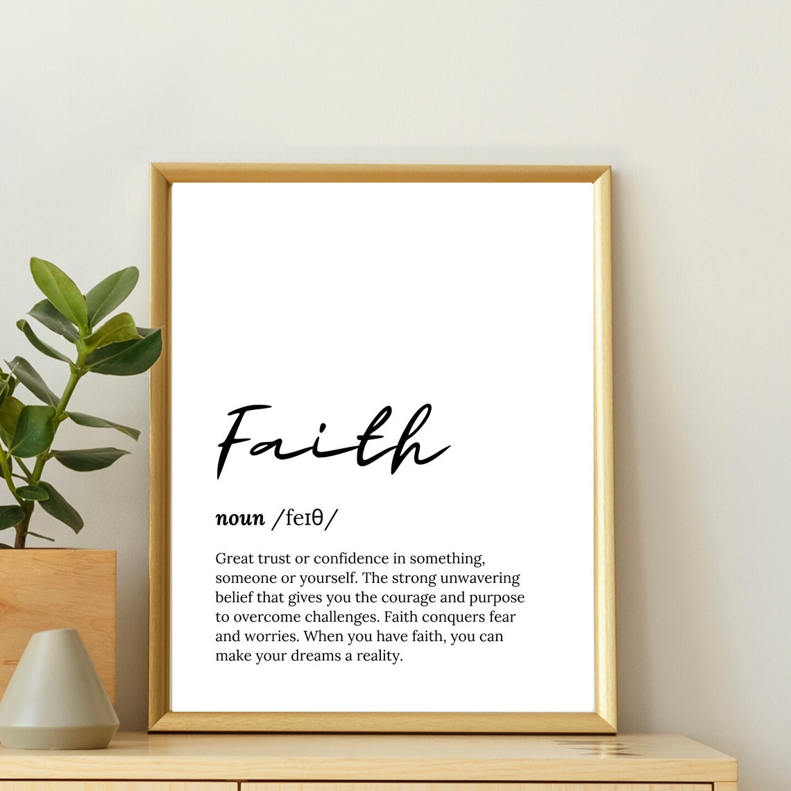 Faith Dictionary Definition Script Font Inspirational Poster - Image 2