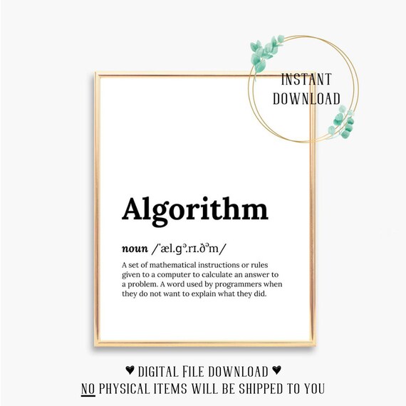 Algorithm Funny Programmer Birthday Card Computer Programmer Art Gift Wall Decor Coder Coding Gifts Programming Poster Girlfriend Boyfriend
