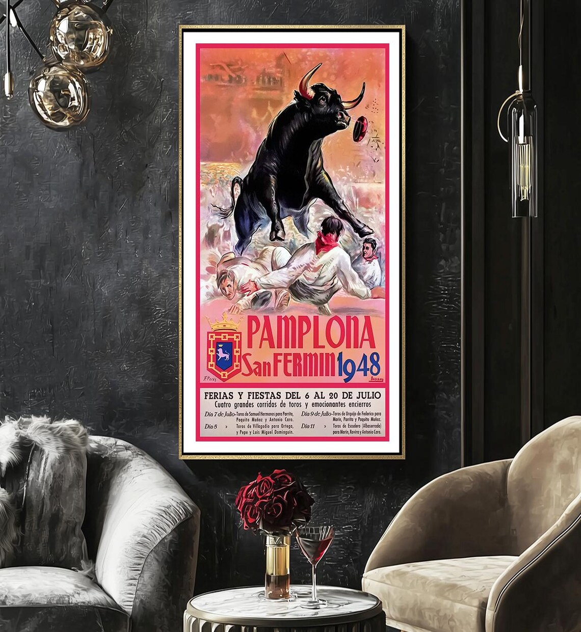 Pamplona San Fermin Vintage Travel Poster - Image 2