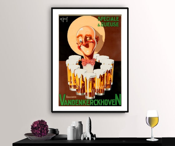 Brasserie Vandenkerckhoven Vintage Fooddrink Poster Poster Paper Or Print Gift Idea