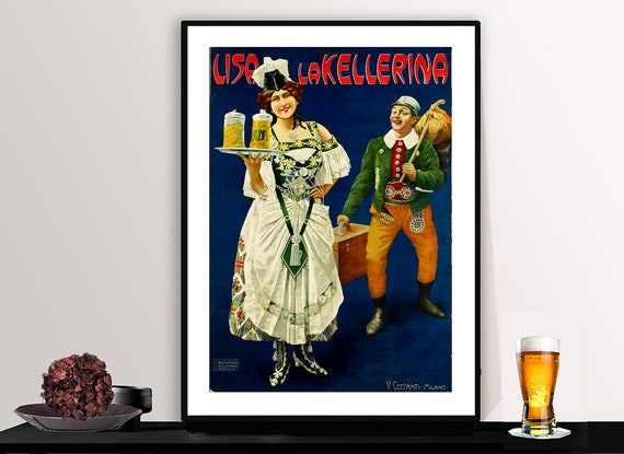Lisa La Kellerina Beer Vintage Fooddrink Poster Poster Paper Or Print Gift Idea