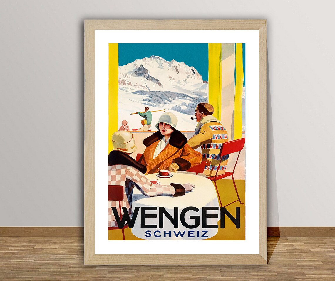 Wengen Schweiz Suisse Vintage Travel Poster