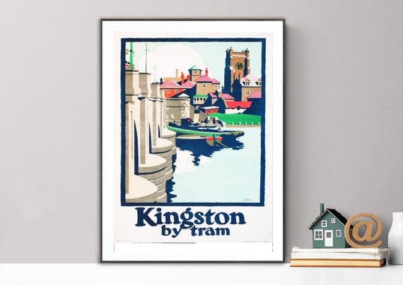 Kingston By Tram Travel Poster Poster Paper Or Print Gift Idea Wall Decor