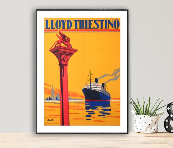 Lloyd Triestino Vintage Travel Poster Poster Paper Or Print Gift Idea