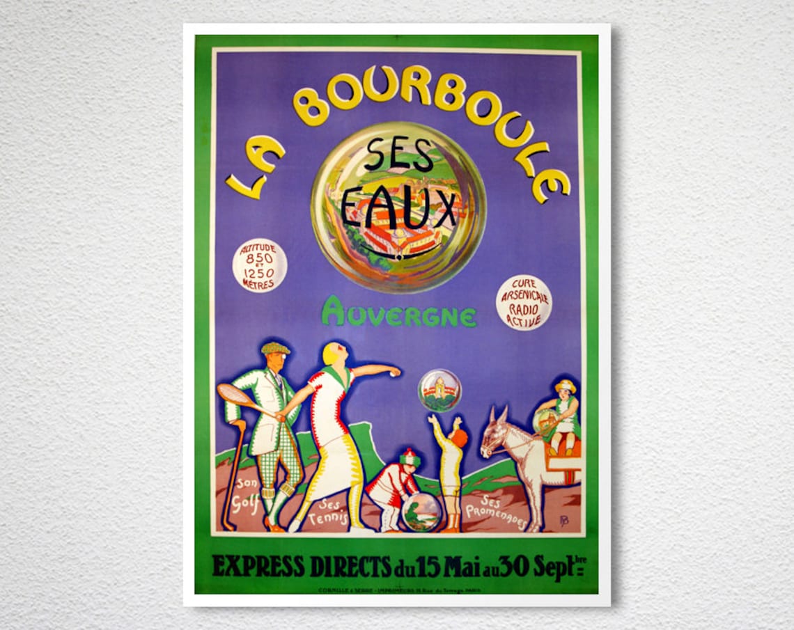 La Bourboule Auvergne Ses Eaux Vintage Spa Resort Travel Poster - Image 2