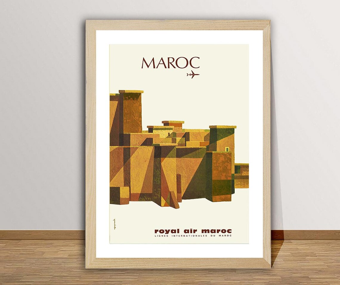 Maroc Vintage Travel Poster, Travel Art Print