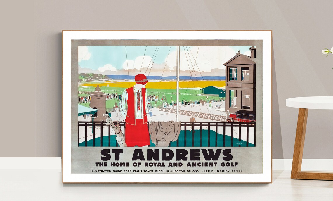 St Andrews Home of Royal and Ancient Golf Scotland Vintage Golf Poster - Image 2