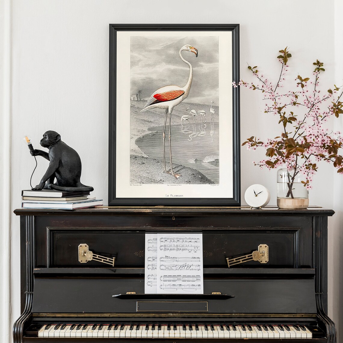 Antique Flamingo Bird Illustration Vintage Natural History Art Poster - Image 3