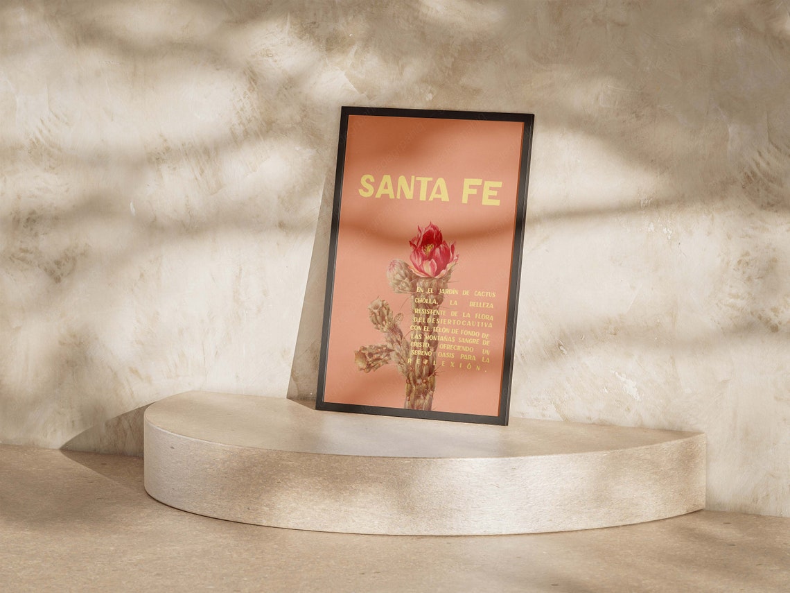 Santa Fe Cholla Cactus Flower Spanish Desert Photography Poster - Image 5