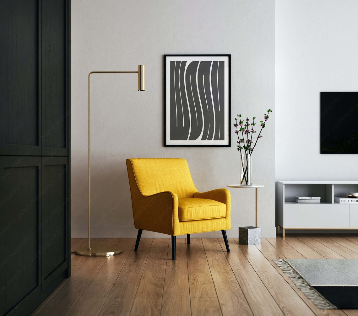 Abstract Black Wavy Lines Minimalist Bold Modern Art 3 Pack Poster - Image 2