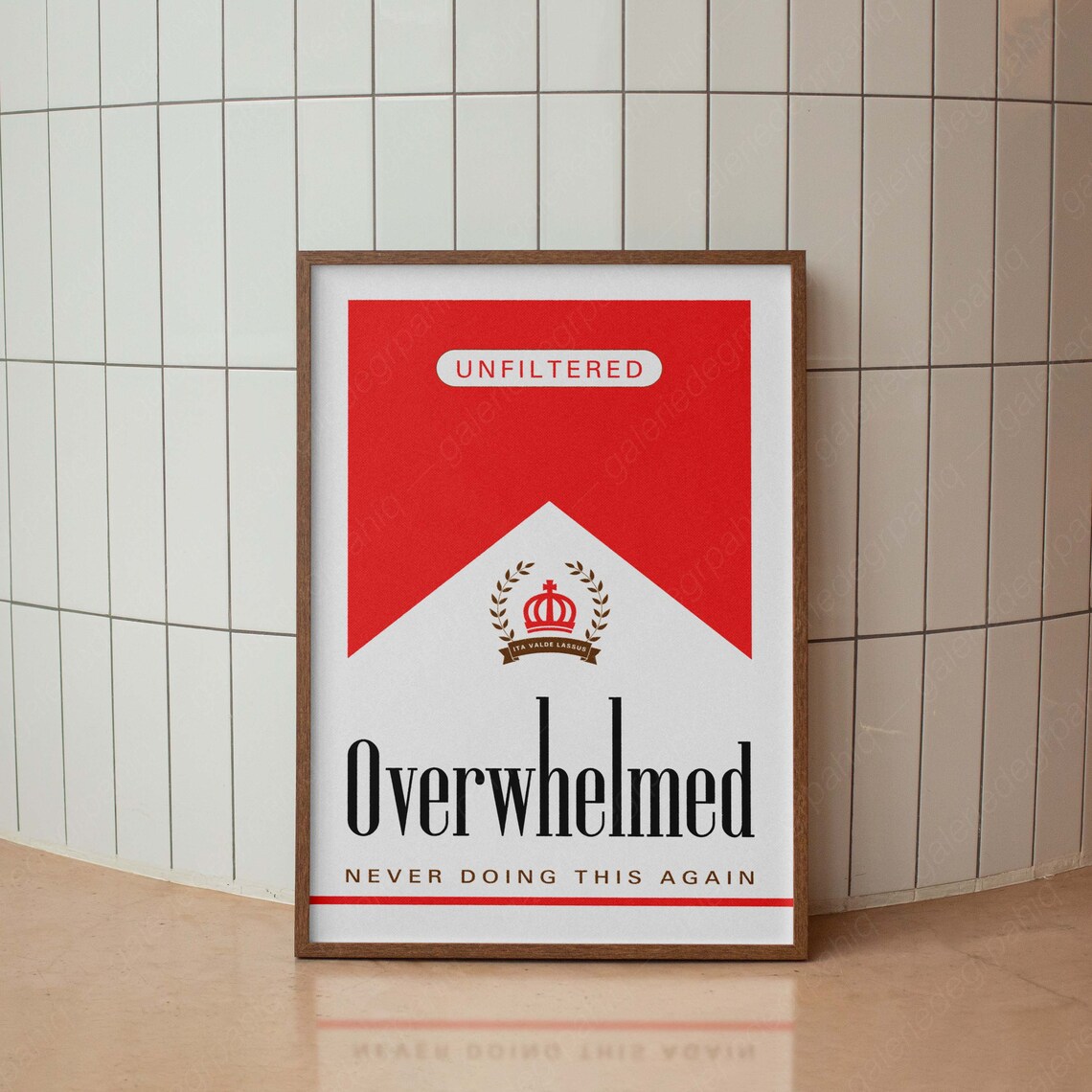 Marlboro Cigarette Ad Poster, Mid-Century Humor