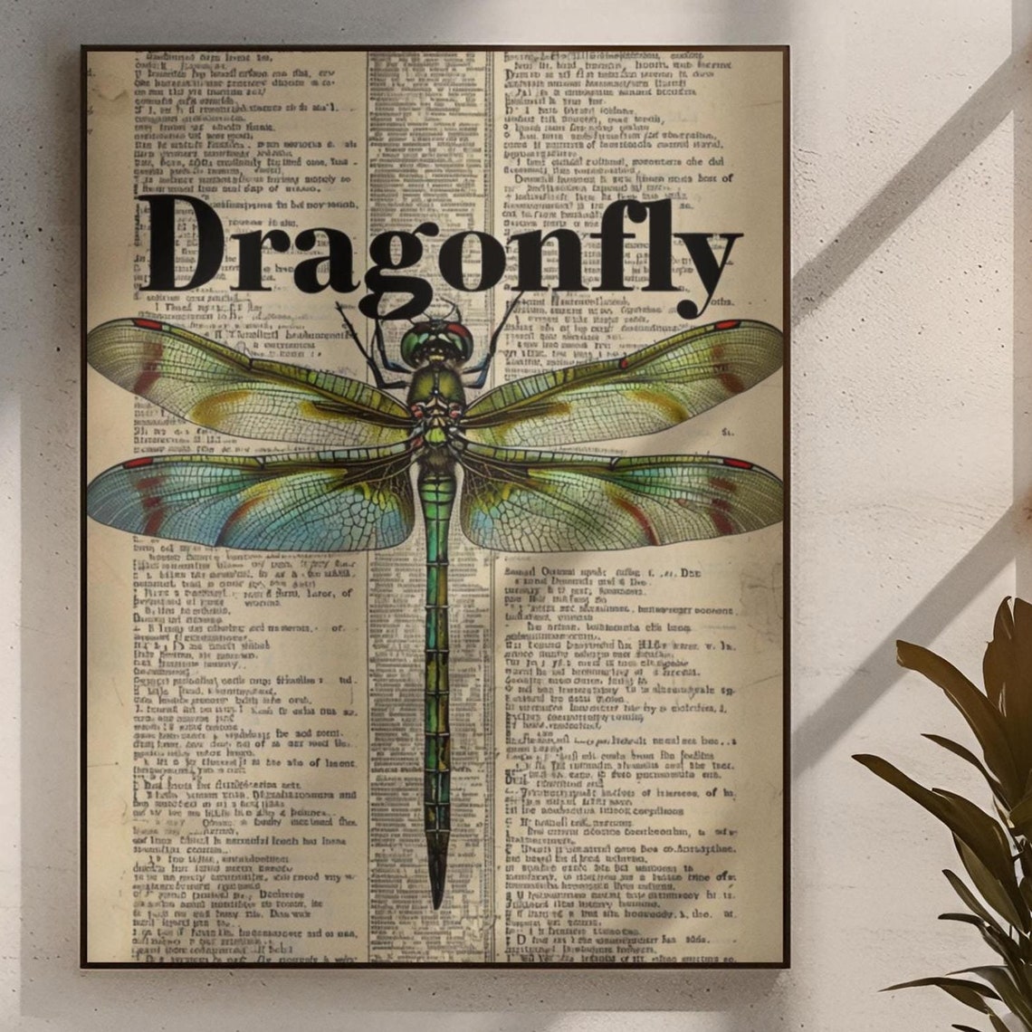 Retro Dragonfly Poster, Elegant Home Decor