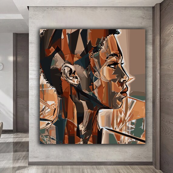 African Woman Art Abstract Woman Painting Woman Portrait Print