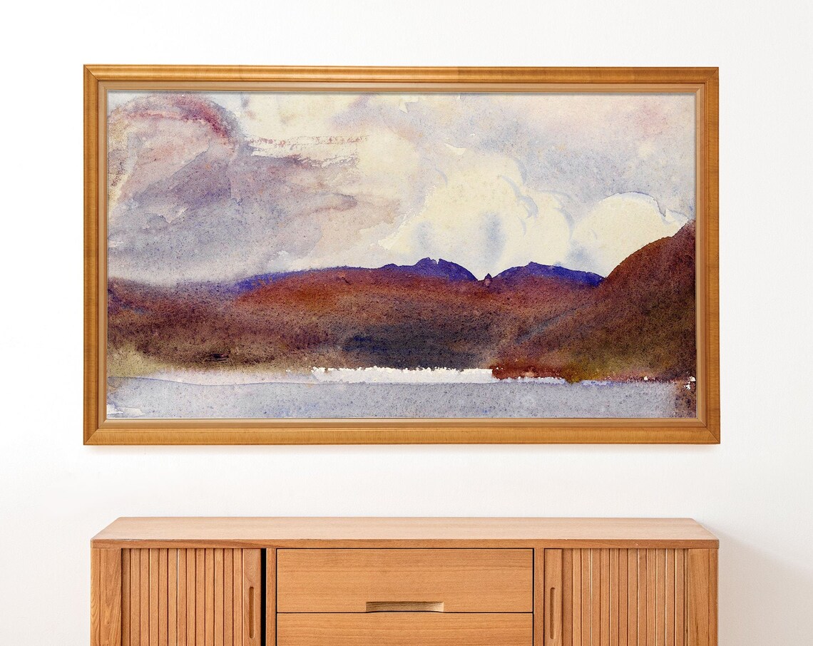 Abstract Mountain Landscape Painting Frame Tv Mountain Painting The Frame Tv - Image 2