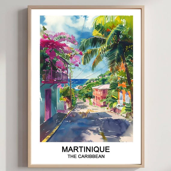 Martinique Watercolor Print Caribbean Travel Art