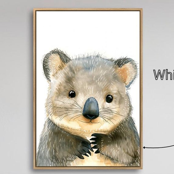 Cute Wombat Framed Wall Art Adorable Animal Watercolor Painting Print Nursery Wall Decor Australian Wildlife Poster Ready To Hang