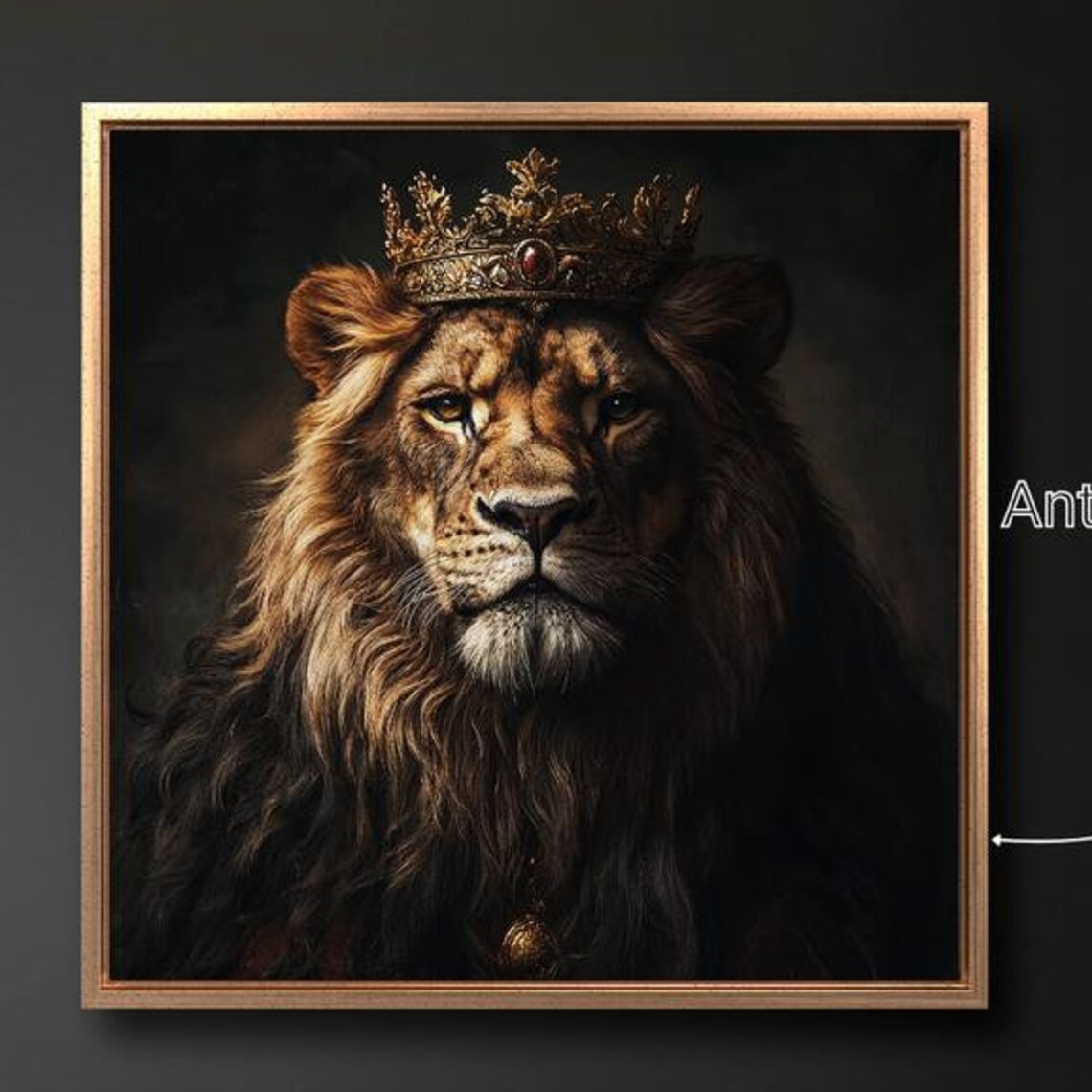 Majestic Lion With Crown, Wildlife Wall Art Print