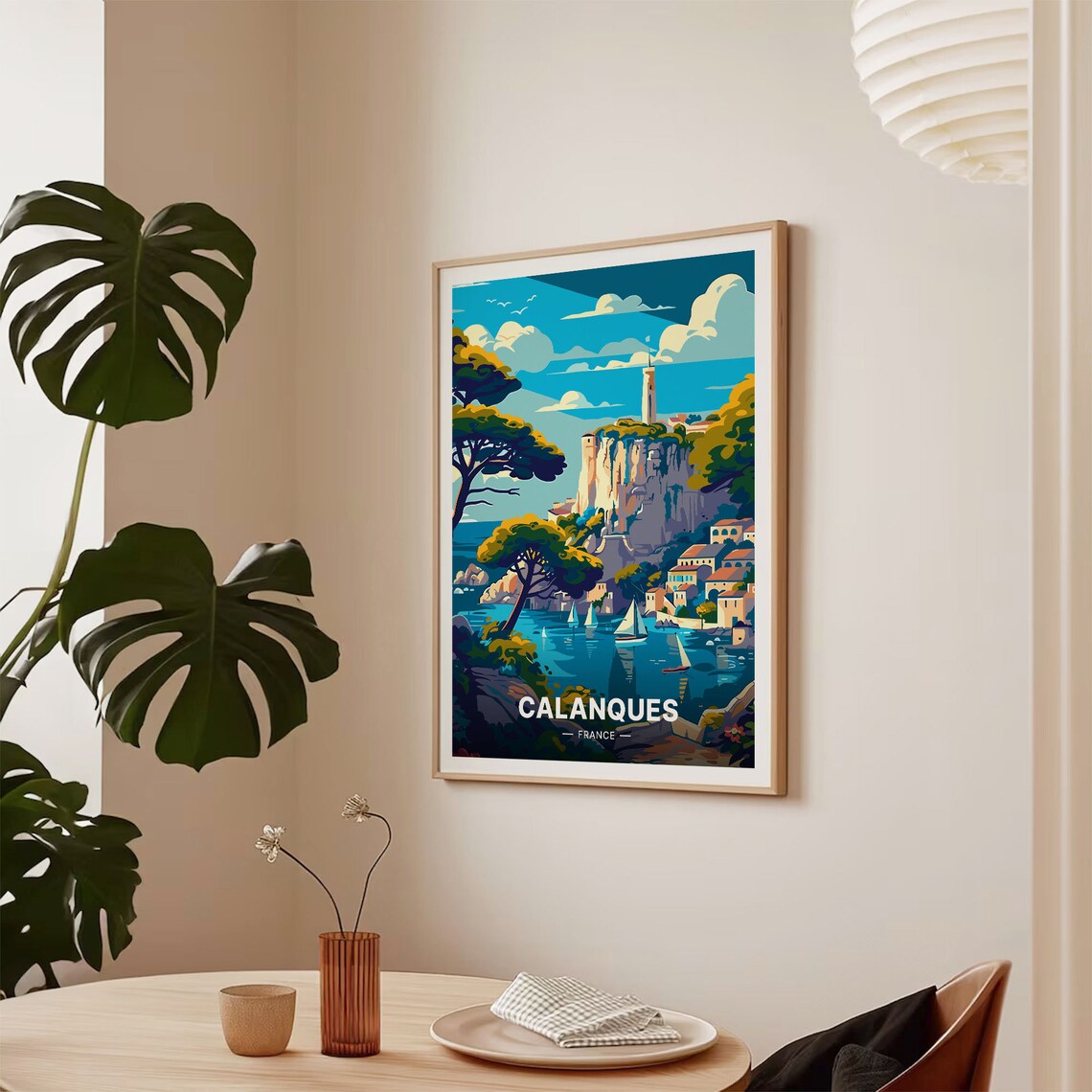 Calanques France Limestone Cliffs Lighthouse Sailboats Coastal Poster - Image 2