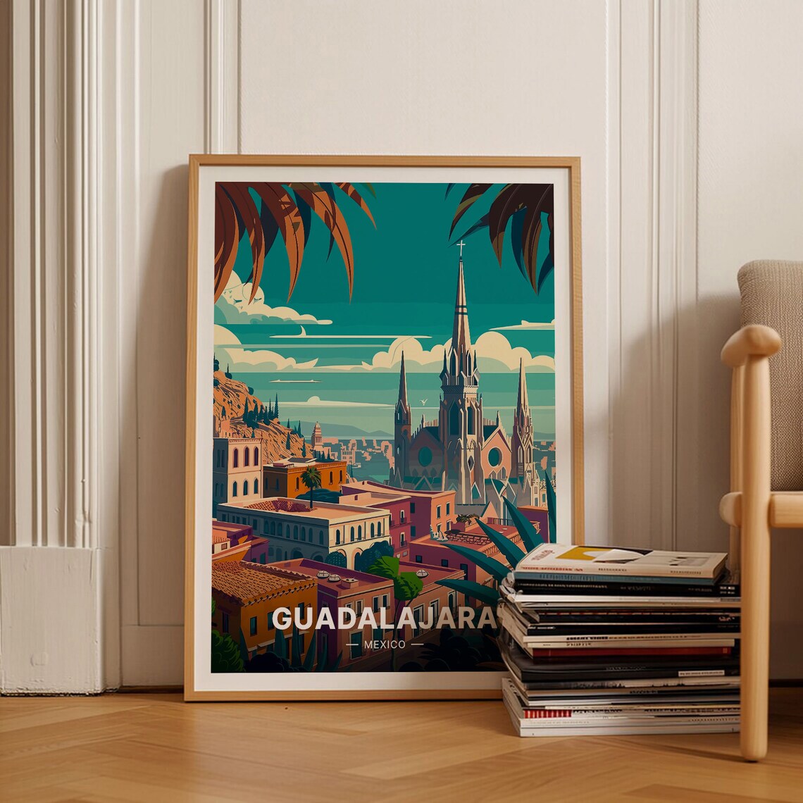 Guadalajara Travel Poster, Cityscape Art Print