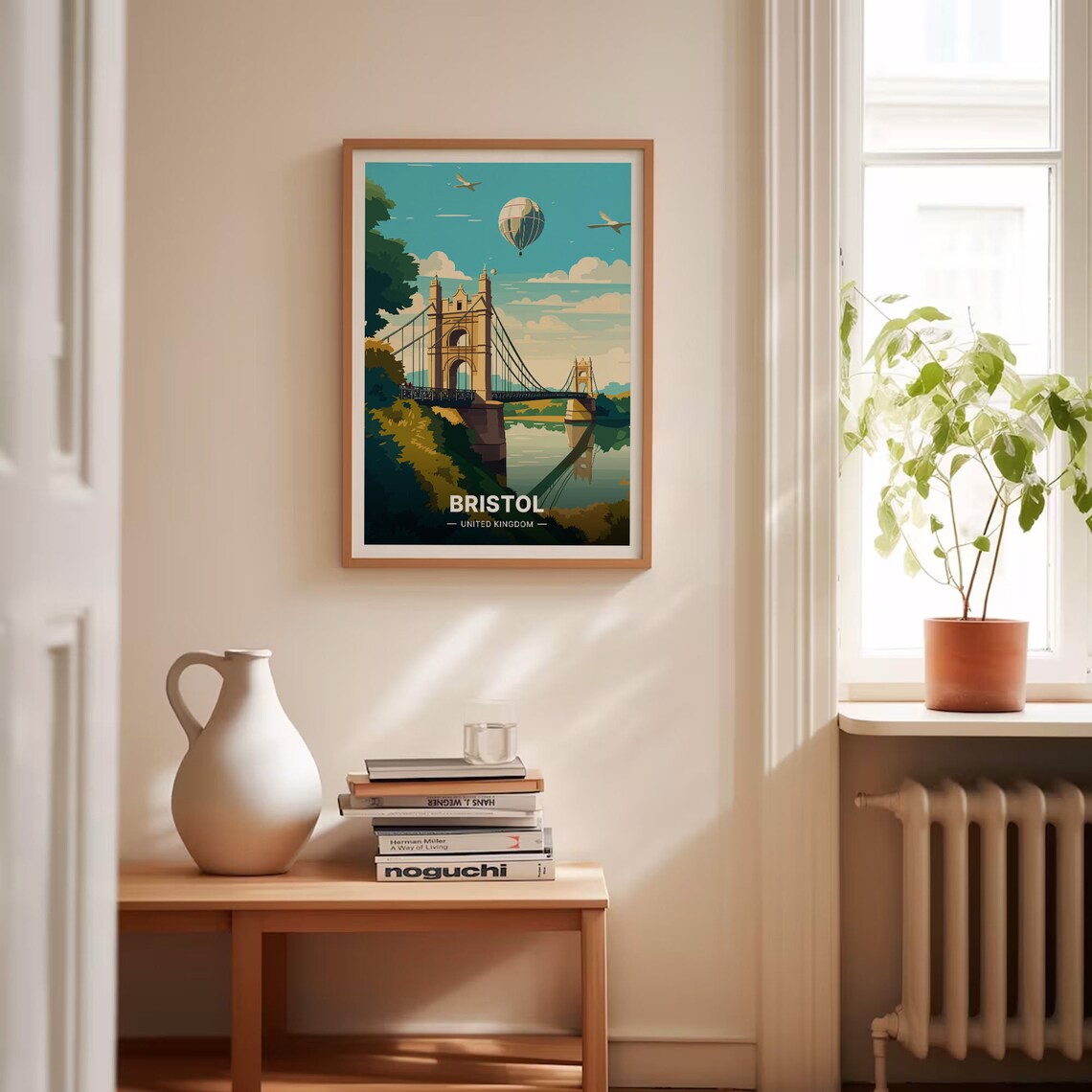 Bristol UK Suspension Bridge Hot Air Balloon Retro Travel Poster - Image 4