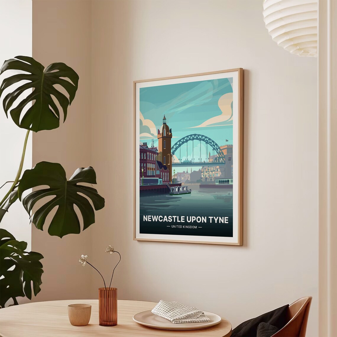 Newcastle Upon Tyne United Kingdom Tyne Bridge River Quayside Poster - Image 2