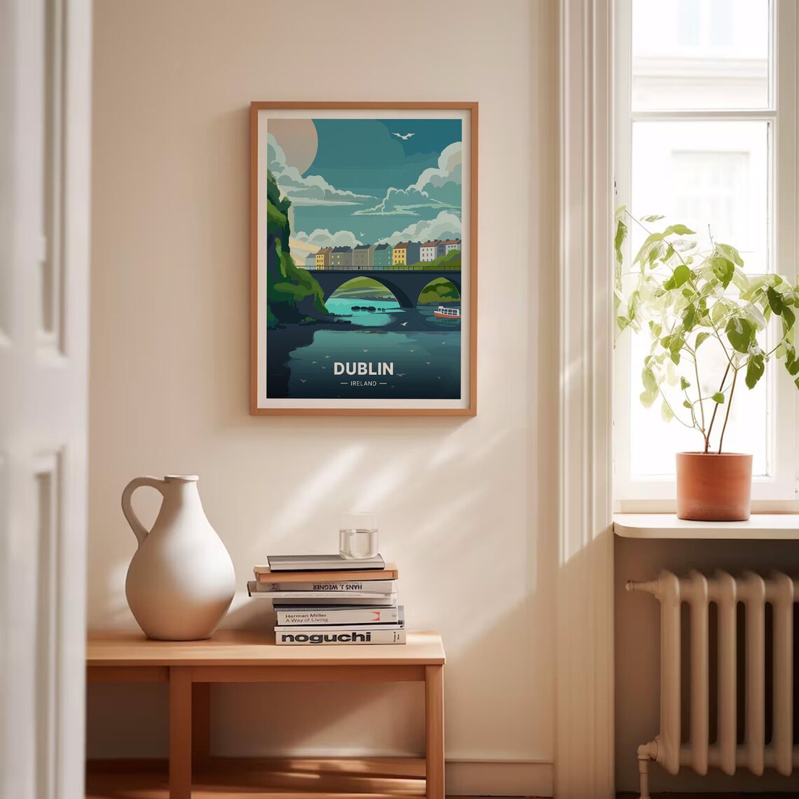 Dublin Ireland Stone Bridge Colorful Terraces River Travel Poster - Image 4