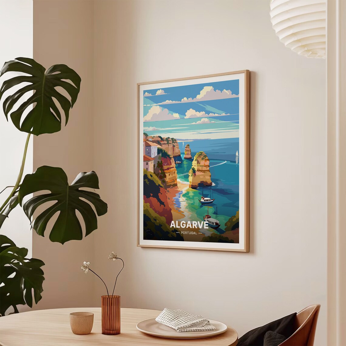 Algarve Portugal Golden Cliffs Coastline Vintage Travel Poster - Image 2