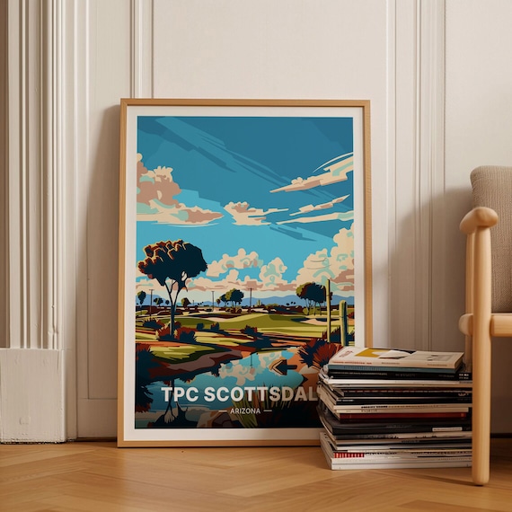 Scottsdale Golf Course Travel Poster Arizona Landscape Wall Art Home Office Decor Gift For Golf Enthusiasts C20 1120