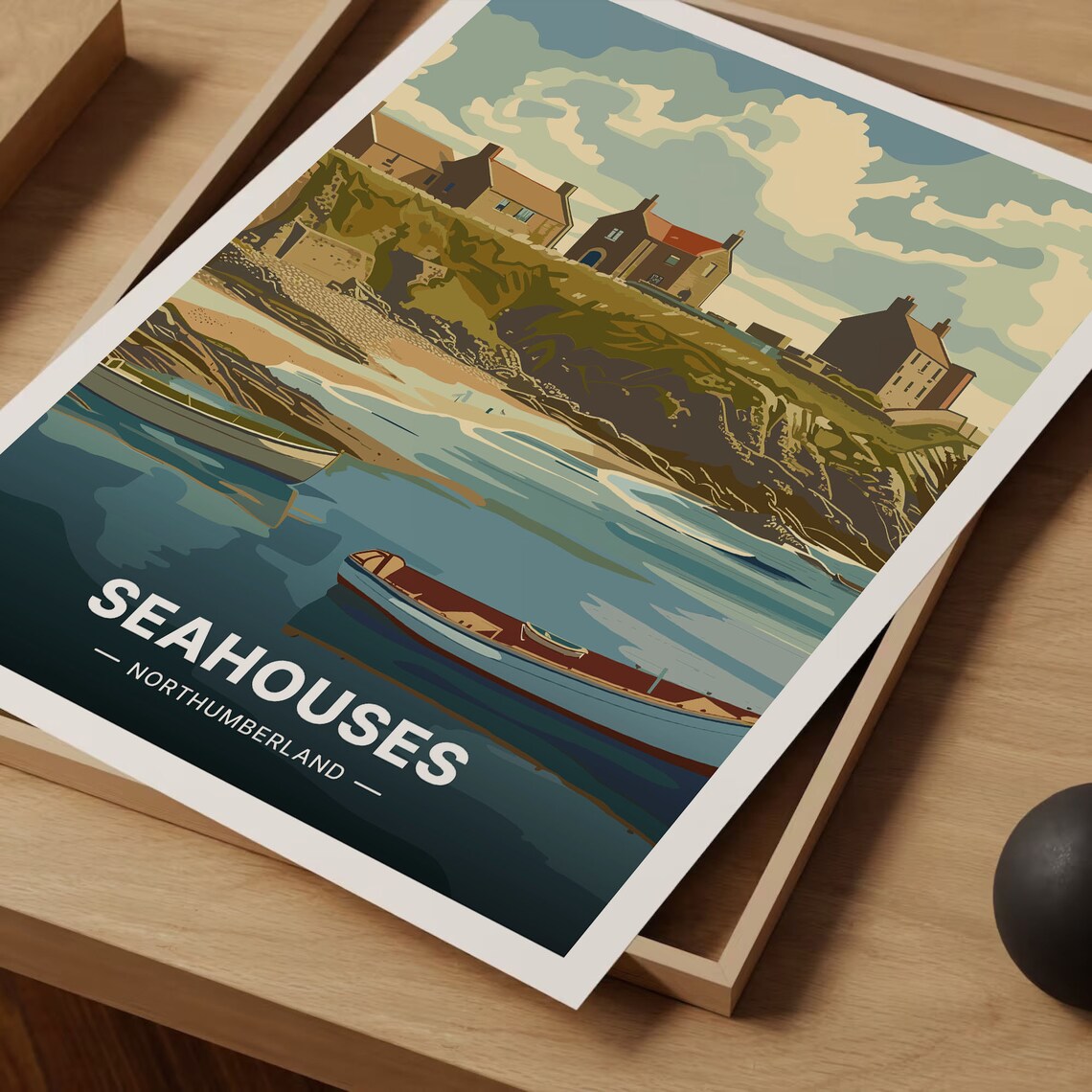 Seahouses Northumberland Coastal Seaside Fishing Village Poster - Image 3