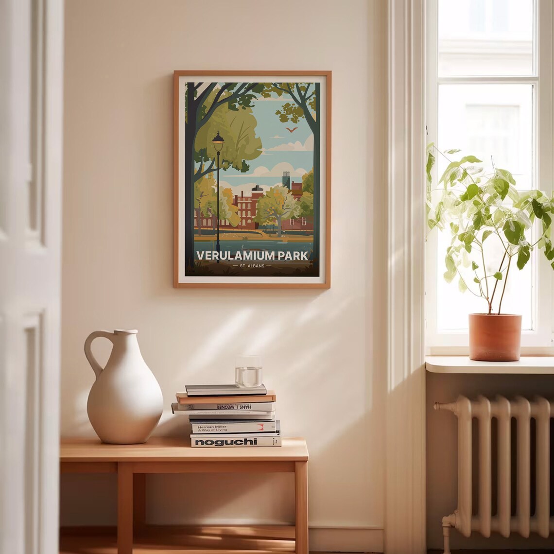 Verulamium Park St Albans Lake Trees England Vintage Travel Poster - Image 4
