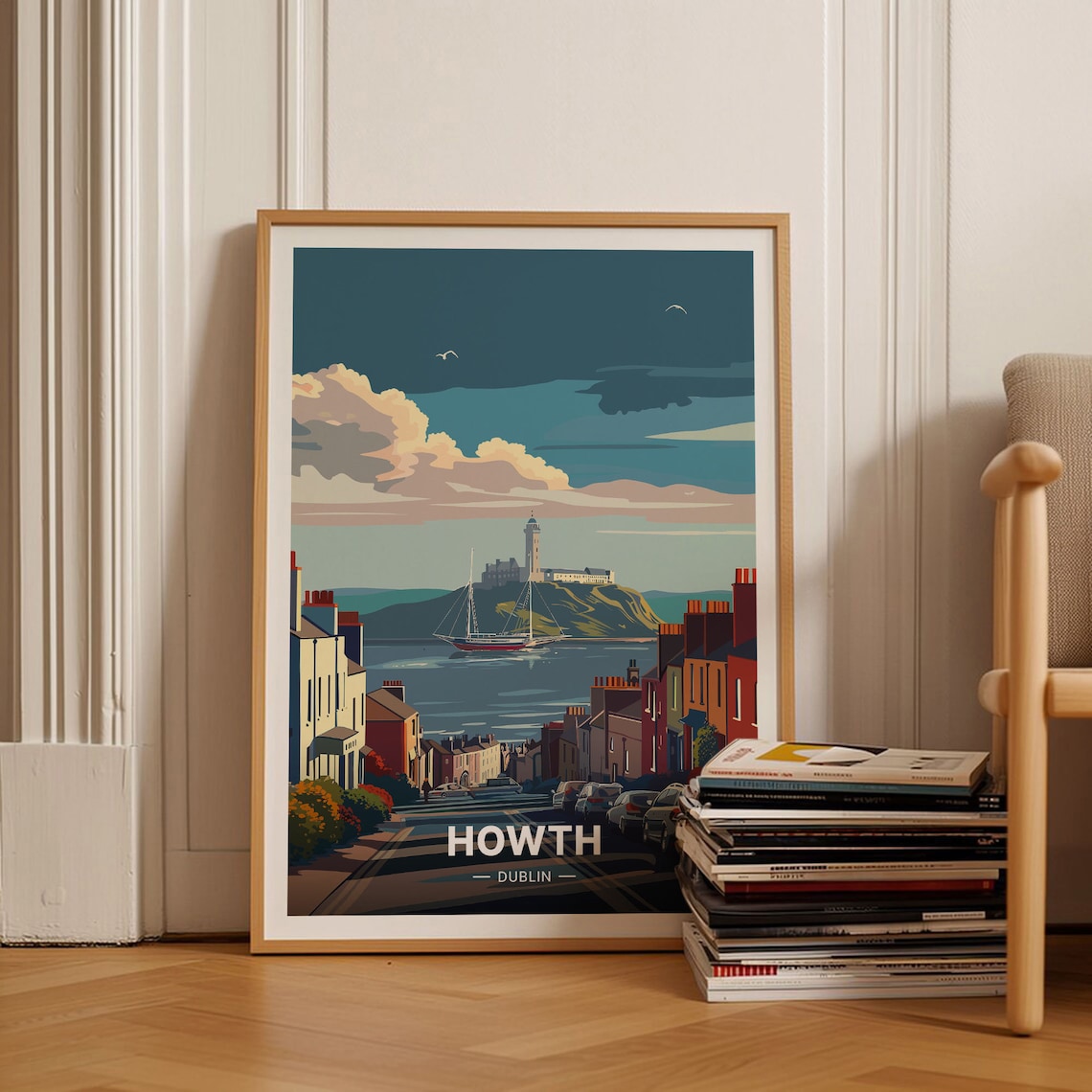 Howth Dublin Ireland Vintage Inspired Travel Poster