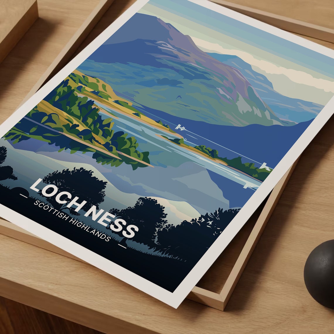 Loch Ness Scottish Highlands Mirror Lake Castle Ruin Scene Poster - Image 3