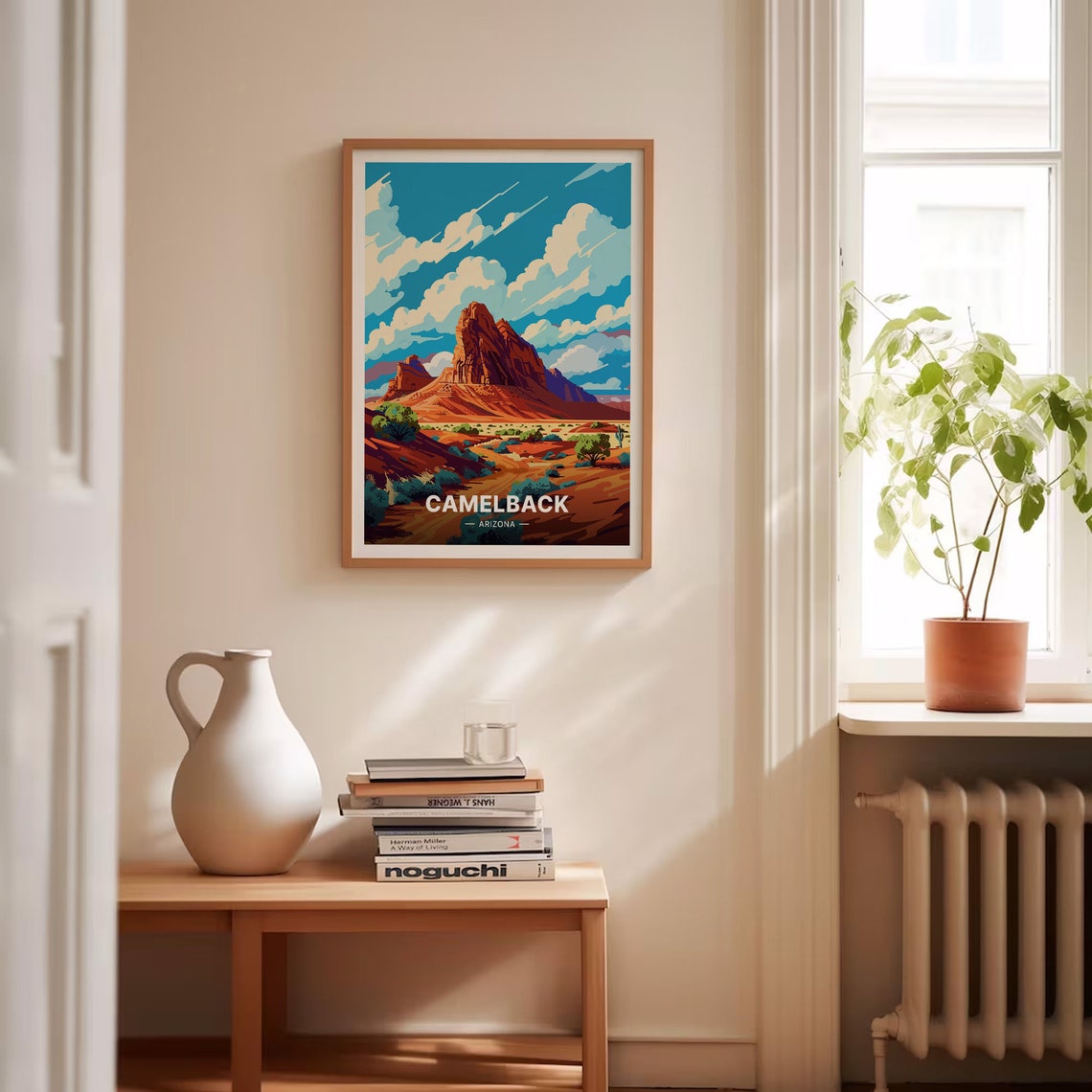 Camelback Arizona Red Desert Mountain Retro Landscape Poster - Image 4