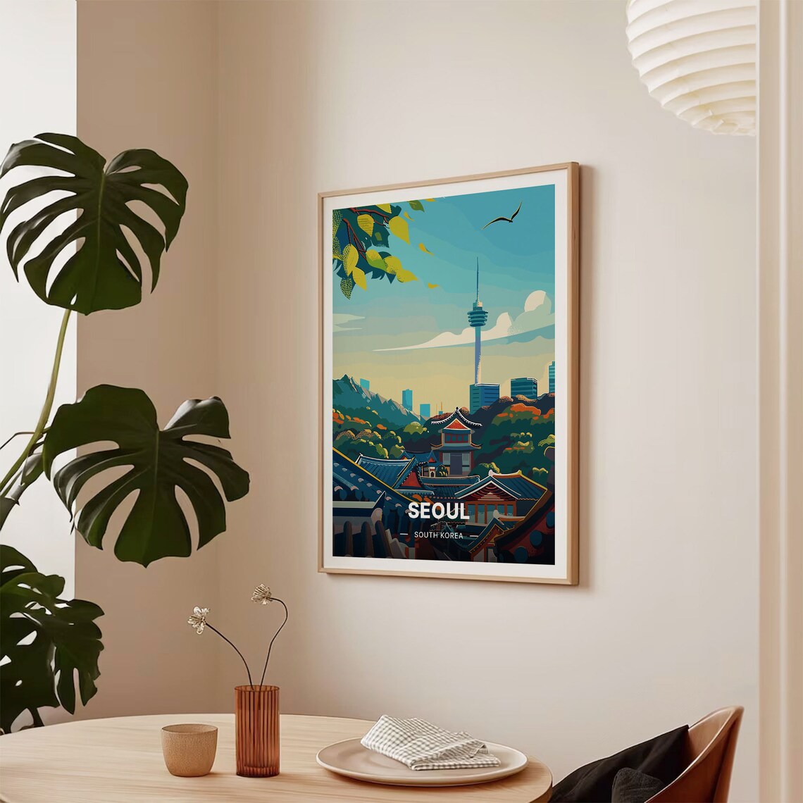 Seoul Cityscape Travel Poster, South Korea Art Print - Image 2