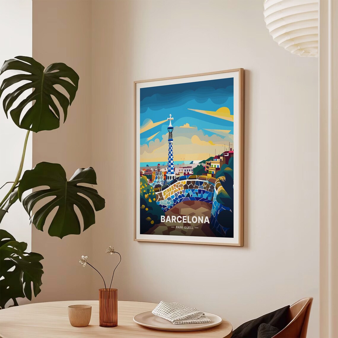 Barcelona Park Gell Travel Poster, Home Office Decor - Image 2