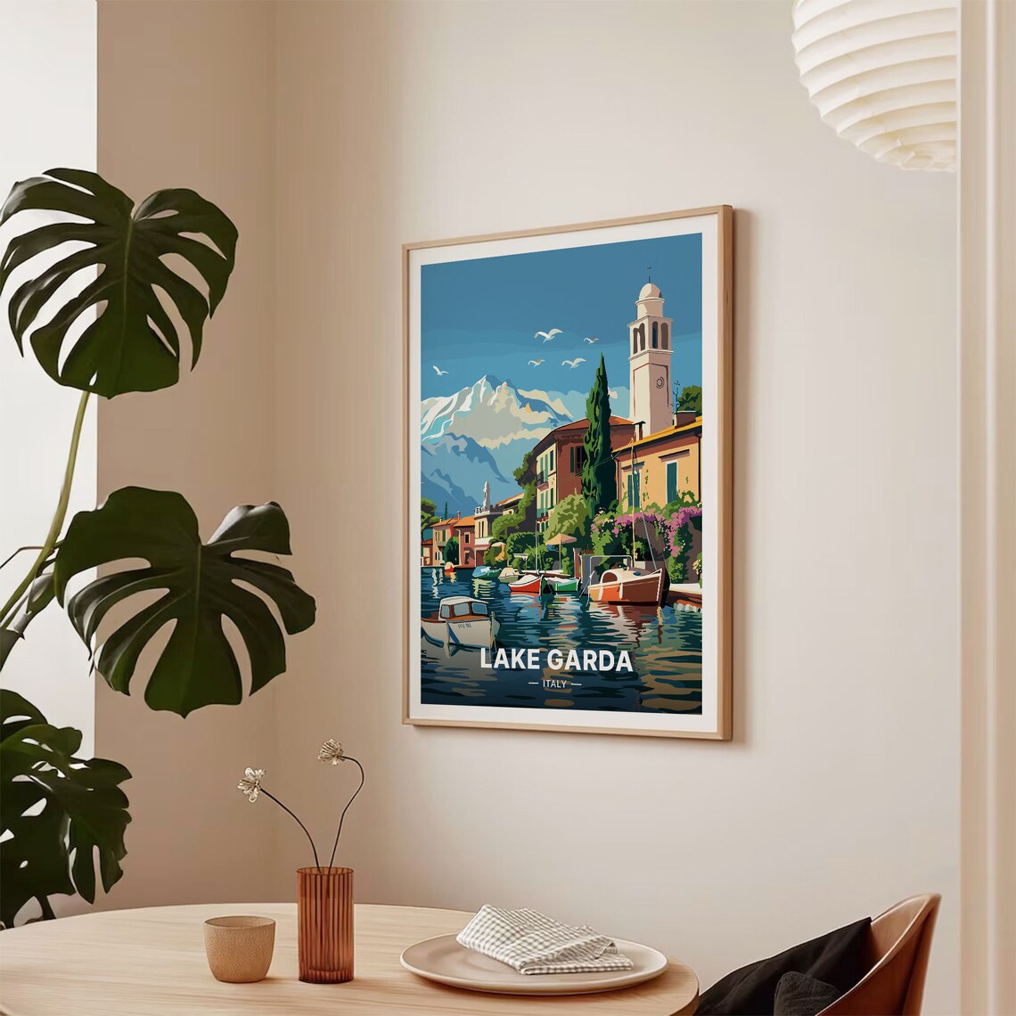 Lake Garda Travel Poster, Italian Lake Landscape - Image 2
