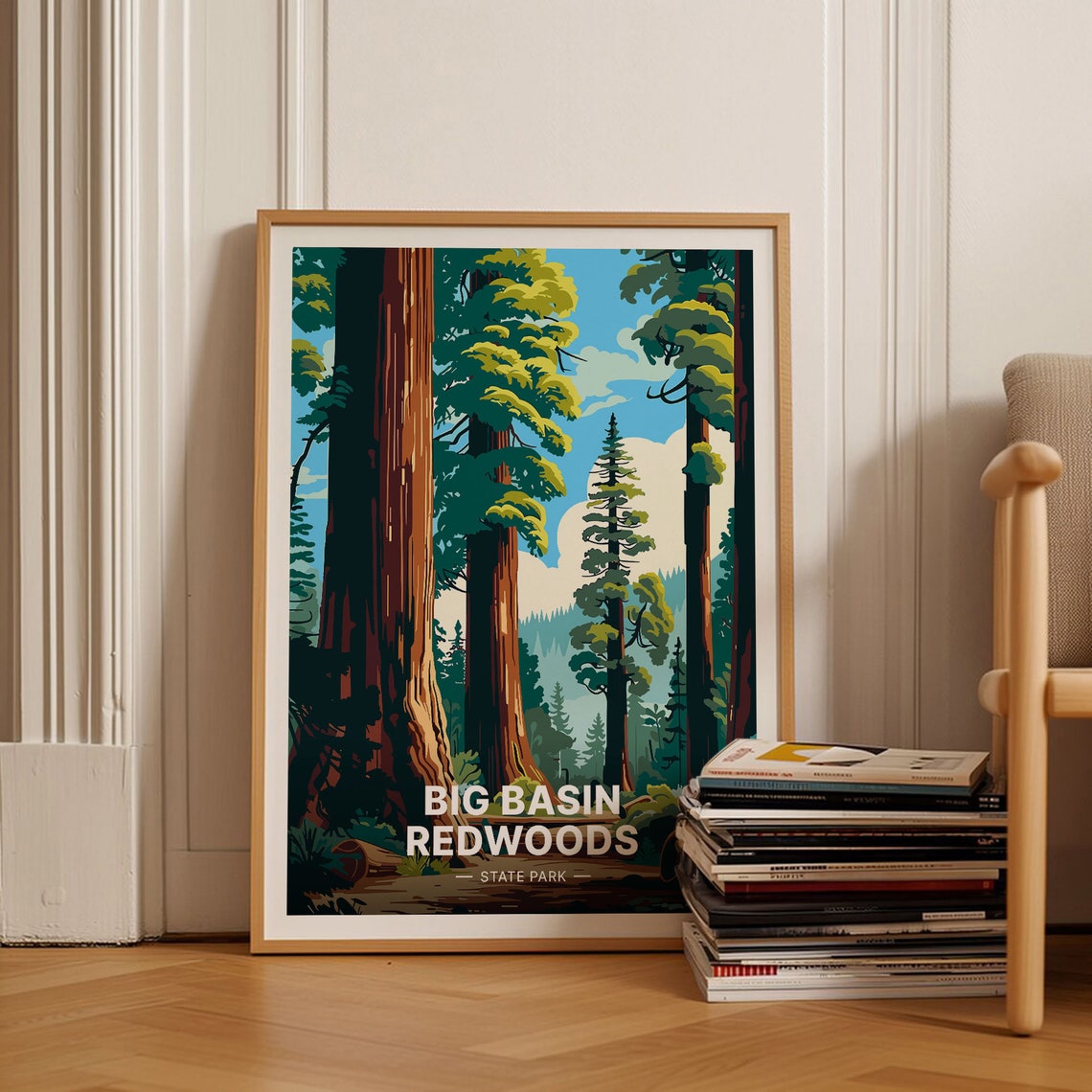 Big Basin Redwoods State Park California Giant Forest Trees Poster