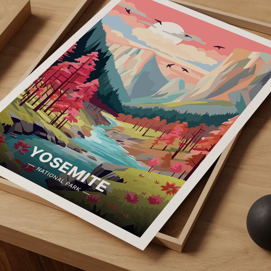 Yosemite National Park Travel Poster, Maximalist Landscape - Image 3