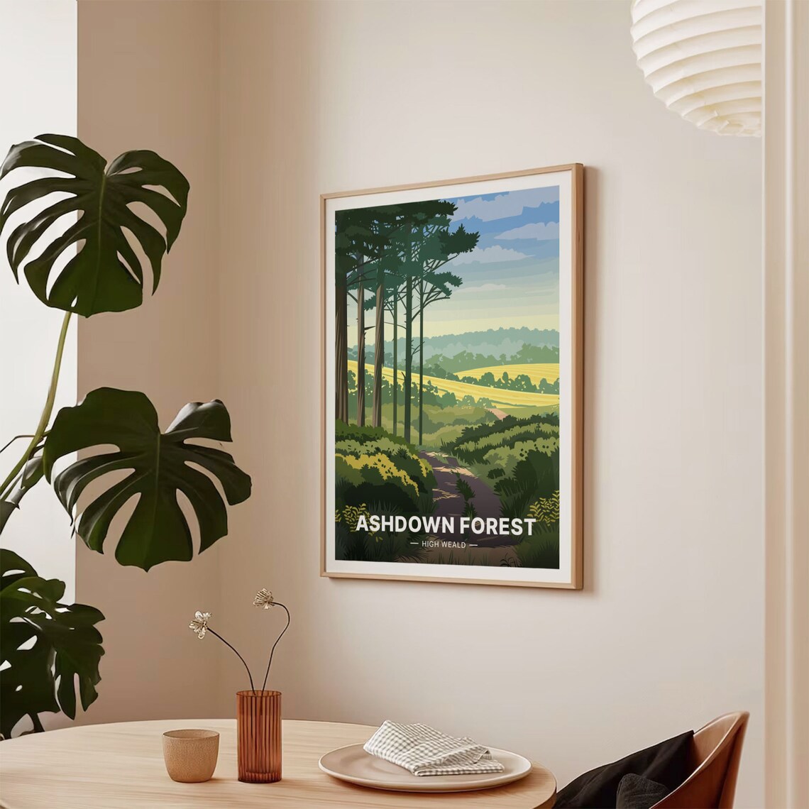 Ashdown Forest High Weald Pine Woodland Landscape Travel Poster - Image 2