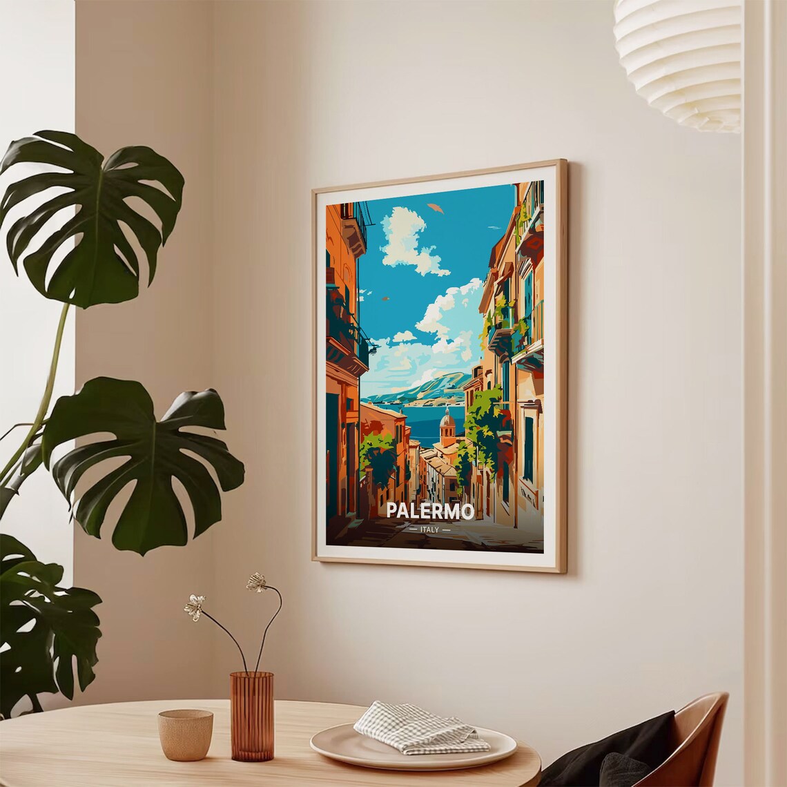 Palermo Italy Travel Poster, Mediterranean Cityscape Decor - Image 2