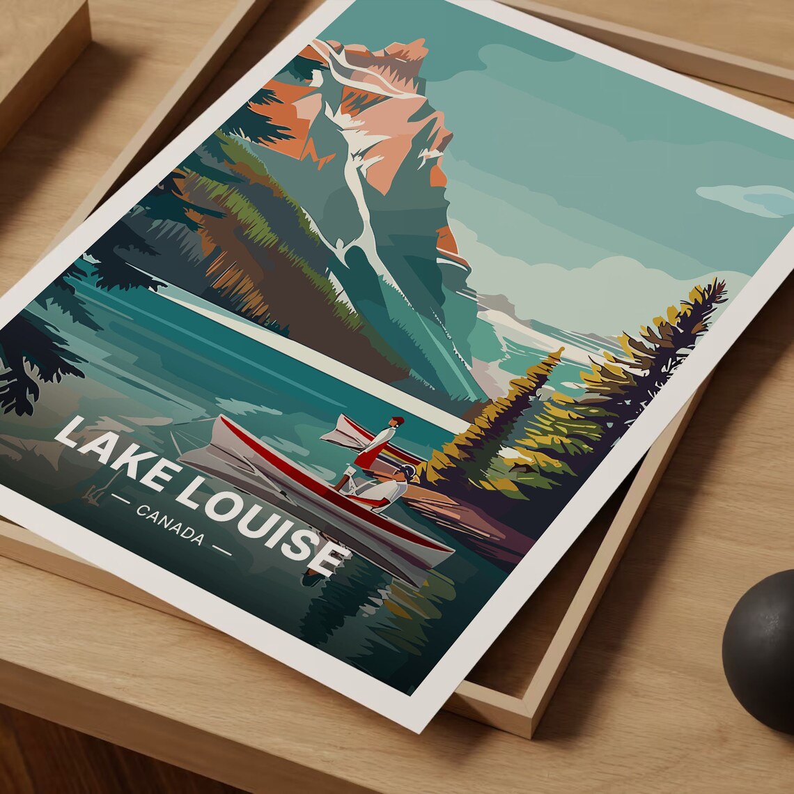Lake Louise Banff Minimalist Landscape Travel Poster - Image 3