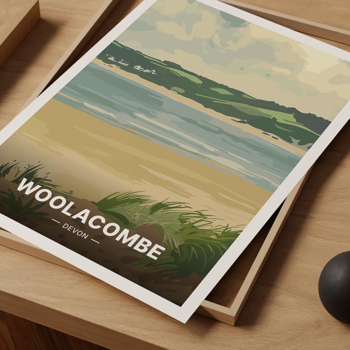 Woolacombe Devon Sandy Beach Rolling Hills Seaside Escape Poster - Image 3