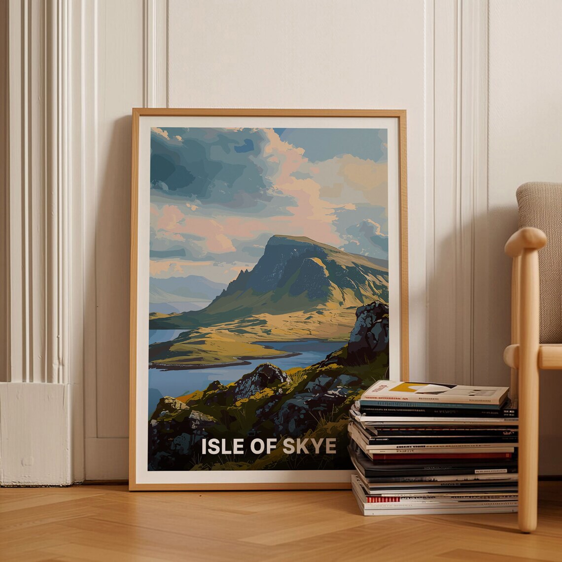 Isle Of Skye Travel Poster, Portree Scotland Landscape