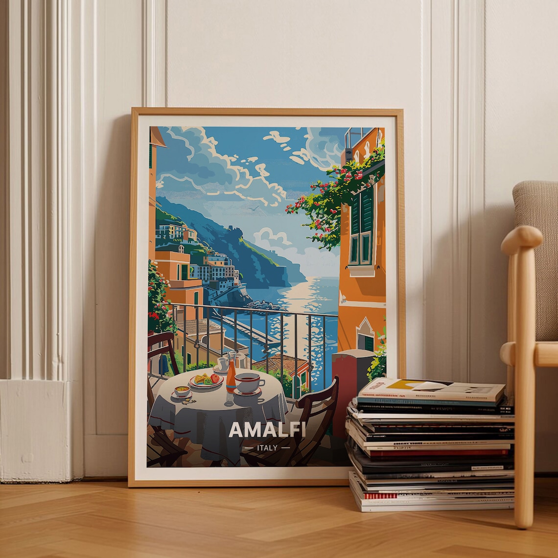 Amalfi Coast Scenic Landscape Travel Poster