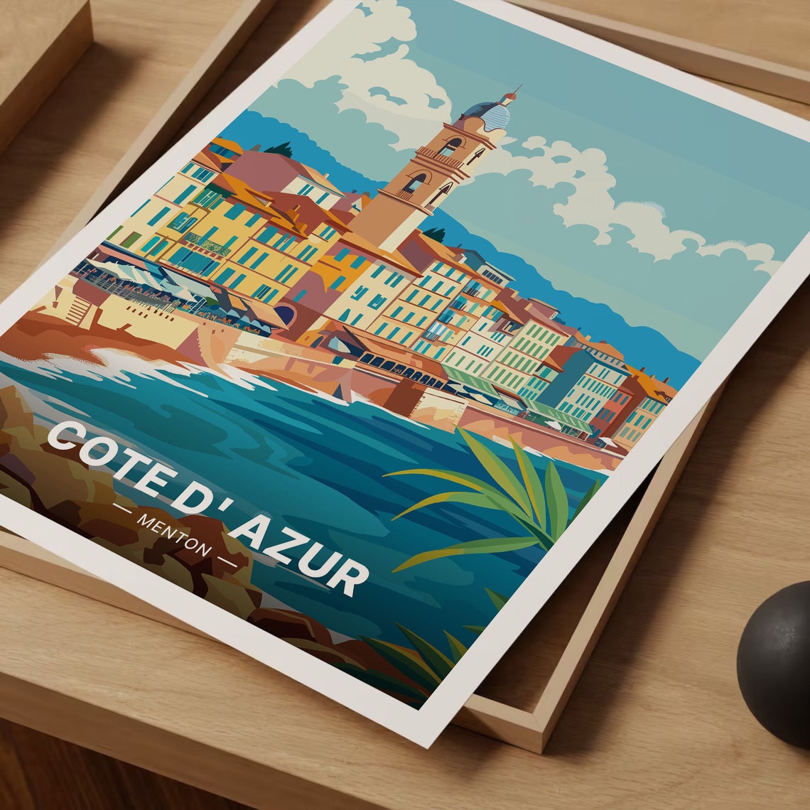 Menton France Travel Poster French Riviera Beach Art Provence City Skyline Home Wall Decor Unique Travel Gift Idea C20 1351 - Image 3