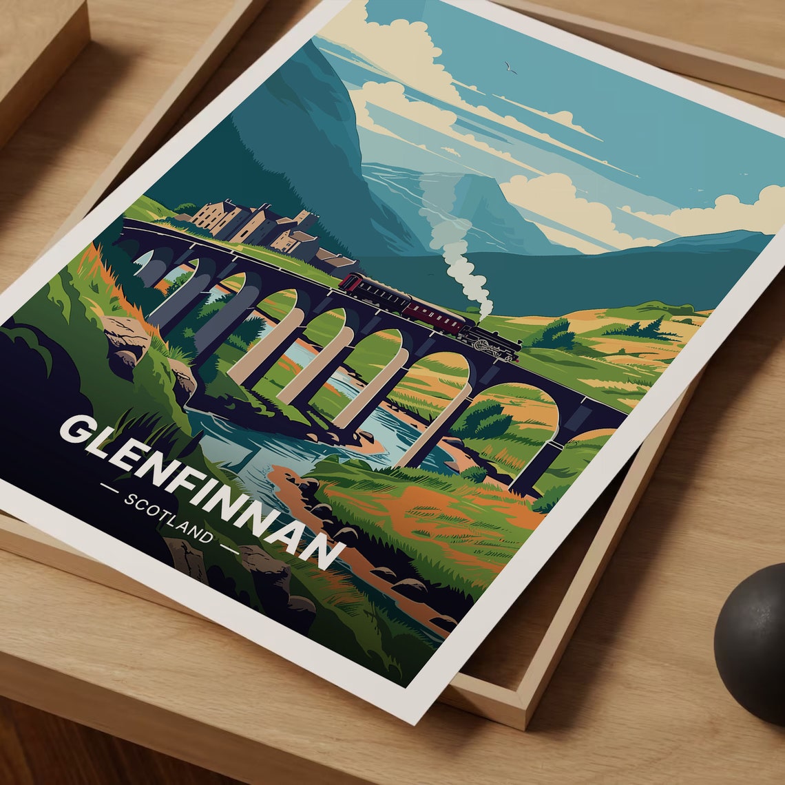 Glenfinnan Viaduct Scotland Steam Train Mountain Glen Poster - Image 3